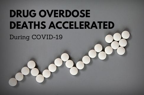 arrow indicating rising drug overdose deaths