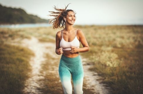 woman jogging for self care