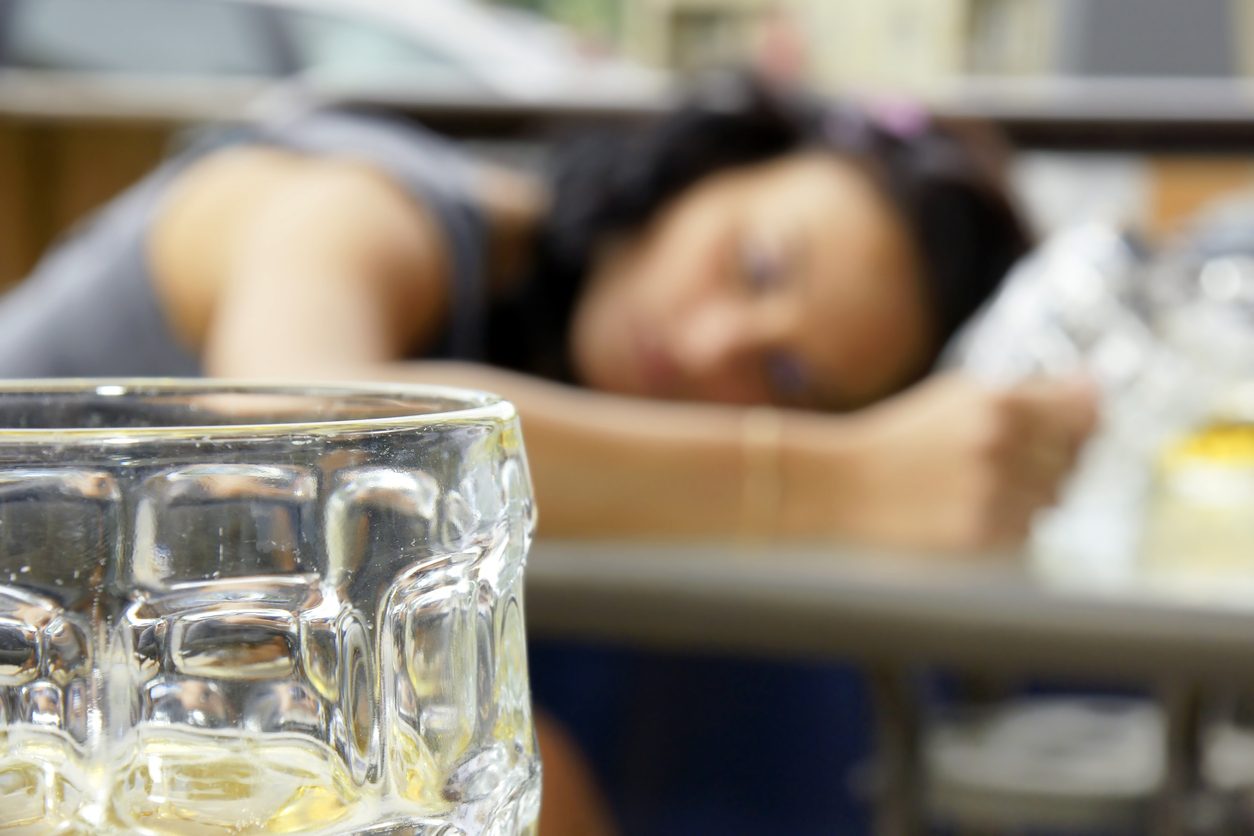 Drunk girl passed out in college - when to leave college for rehab