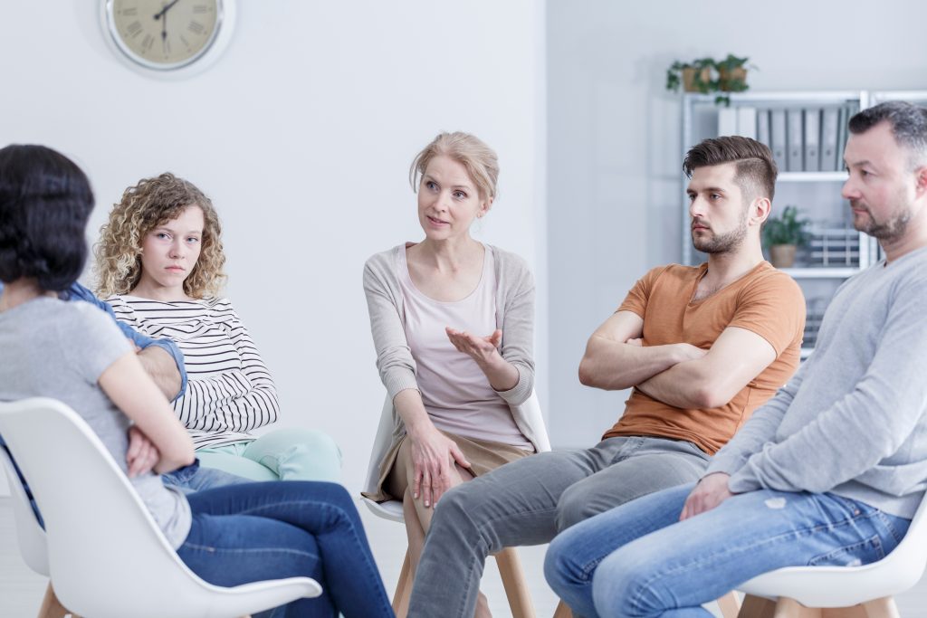 Family Counseling in session - managing interpersonal boundaries concept